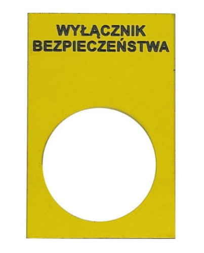 Tabliczka opisowa TK4530 WYŁĄCZNIK BEZPIECZEŃSTWA