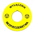 Tabliczka opisowa TK60 Wyłącznik Bezpieczeństwa