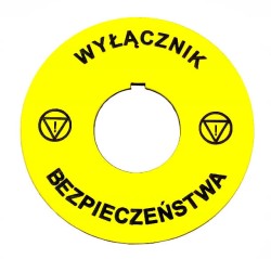 Tabliczka opisowa TK60 "Wyłącznik Bezpieczeństwa"