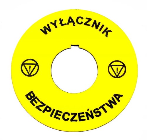 Tabliczka opisowa TK60 Wyłącznik Bezpieczeństwa