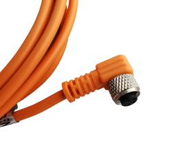 Wtyk żeński kątowy M8 4-piny przewód 2m