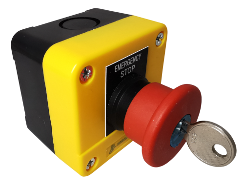 Przycisk bezpieczeństwa z kluczem J188H29  w kasecie z opisem