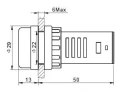 Wymiary kontrolki AD16-22D/RG/24V