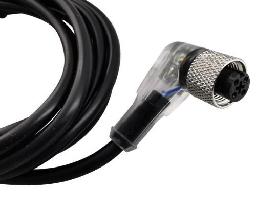 Wtyk żeński kątowy M12 4-piny przewód 2m (RK12-B 2M) Yumo