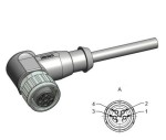 Wtyk żeński kątowy M8 4-piny przewód 5m - 42-10050