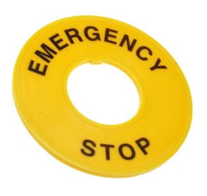 Tabliczka znamionowa 22/75 'Emergency Stop'